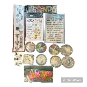 Bundle Craft Supplies Rubber Stamps Sizzix small die various embellishments